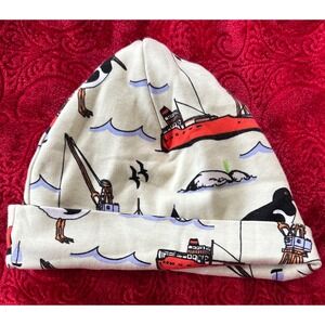 DUNS Sweden Kids Baby Organic Cotton Hat Nautical Boats Birds‎ Print